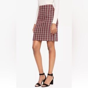 Ann Taylor Textured Jacquard Check Skirt Womens Size‎ 0P (1542)
